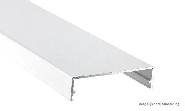 Decoratief klemdeksel, wit, van aluminium, ca. 60 mm breed