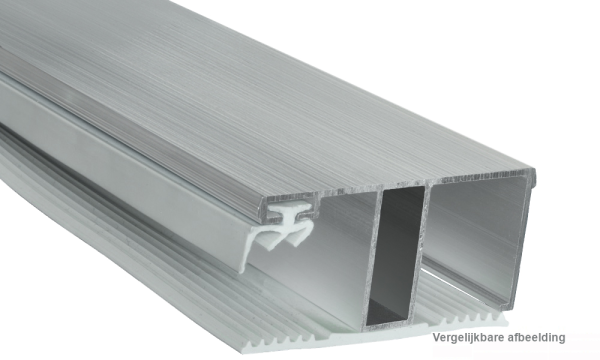 Randprofiel, aluminium / rubber, voor 16 mm, geperst blank