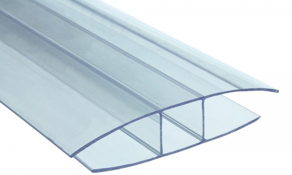 H-profiel van polycarbonaat, transparant 16 mm