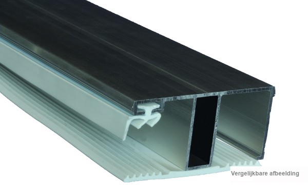 Randprofiel, aluminium / rubber, voor 16 mm, geperst blank