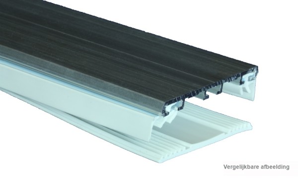 Doorschroefprofiel, aluminium/rubber, geperst blank