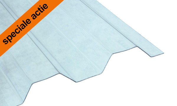 ! Speciale actie ! Polycarbonaat golfplaat, glashelder glad 0,8 mm, 76/18 trapez