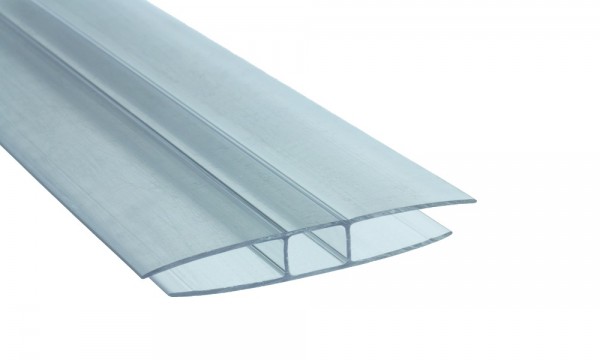 H-profiel van polycarbonaat, transparant 4/4,5 en 6 mm