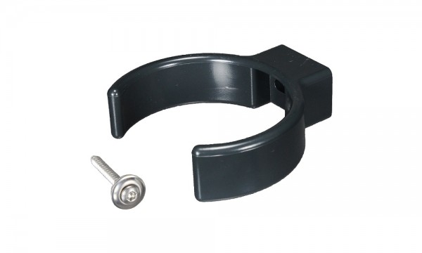 Clip-buisklem, antraciet, PVC, voor DN 75 incl. VA-loodgietersschroef 4,5 x 45