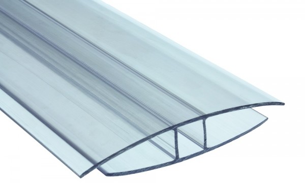 H-profiel van polycarbonaat, transparant 10 mm