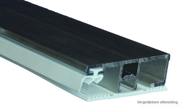 Randprofiel, aluminium / rubber, voor 10 mm, geperst blank