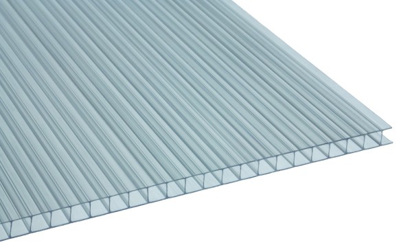 6 mm kanaalplaat van polycarbonaat, glashelder, 2-voudige structuur