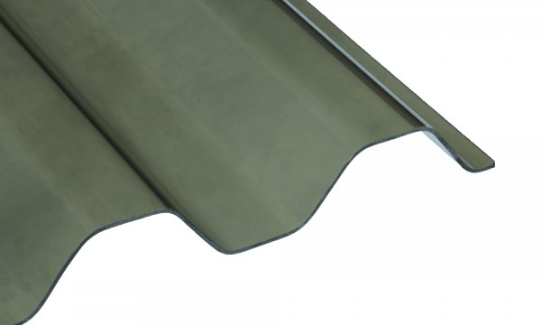 PVC golfplaat, bruin-brons glad 1,0 mm, 70/18 trapez