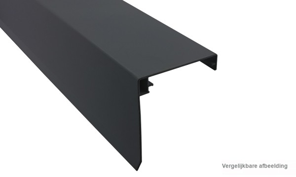 Decoratief klemdeksel voor weldorpel, antraciet, van aluminium, ca. 60 mm breed