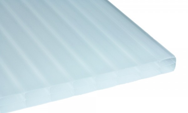 16 mm kanaalplaat van polycarbonaat, opaalwit, 3-voudige structuur