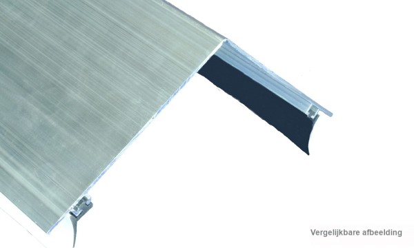 Nokprofiel geperst blank, aluminium, met twee afdichtlippen, beenlengte ca. 80 mm