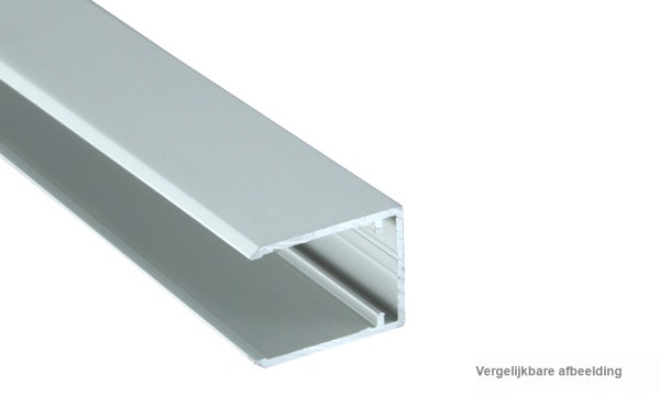 U-profiel voor 16 mm voor afsluiting geperst geanodiseerd, aluminium