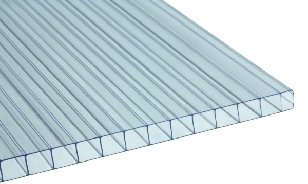 10 mm kanaalplaat van polycarbonaat, glashelder, 2-voudige structuur