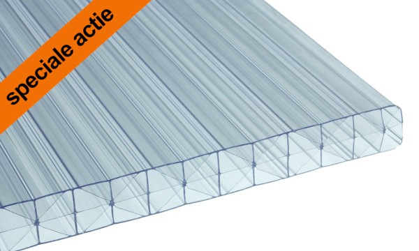 ! Speciale actie ! 16 mm kanaalplaat van polycarbonaat, glashelder, 3-voudige structuur + X