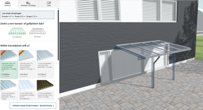 Terrasdak configureren