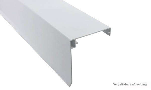 Decoratief klemdeksel voor weldorpel, wit, van aluminium, ca. 60 mm breed