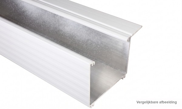 Bakgoot / regengoot, wit, van aluminium, 90/75