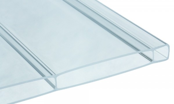 16 mm HIGHLUX® kanaalplaat van acrylglas, 96 mm kanaalafstand, glashelder, 2-voudige structuur