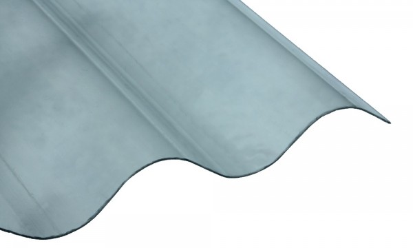 PVC golfplaat, glashelder glad 1,0 mm, 76/18 sinus