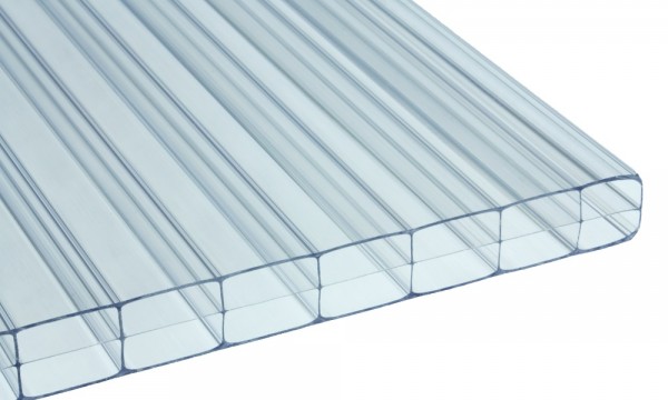 16 mm kanaalplaat van polycarbonaat, glashelder, 3-voudige structuur