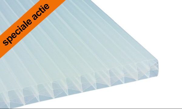 ! Speciale actie ! 16 mm kanaalplaat van polycarbonaatplaat, opaalwit, 3-voudige structuur + X
