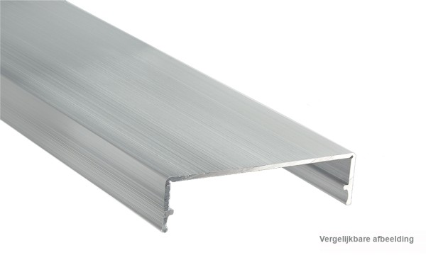 Decoratief klemdeksel, geperst blank, van aluminium, ca. 60 mm breed