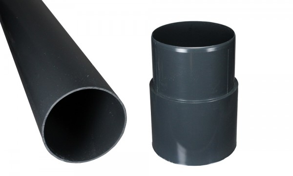 Regenpijp, antraciet, PVC, DN 75, 1 m lengte incl. schuifmof antraciet